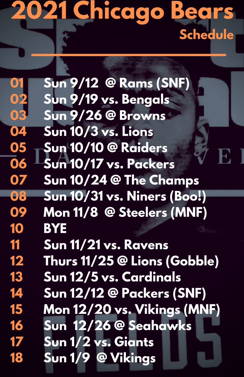 chicago bears game schedule
